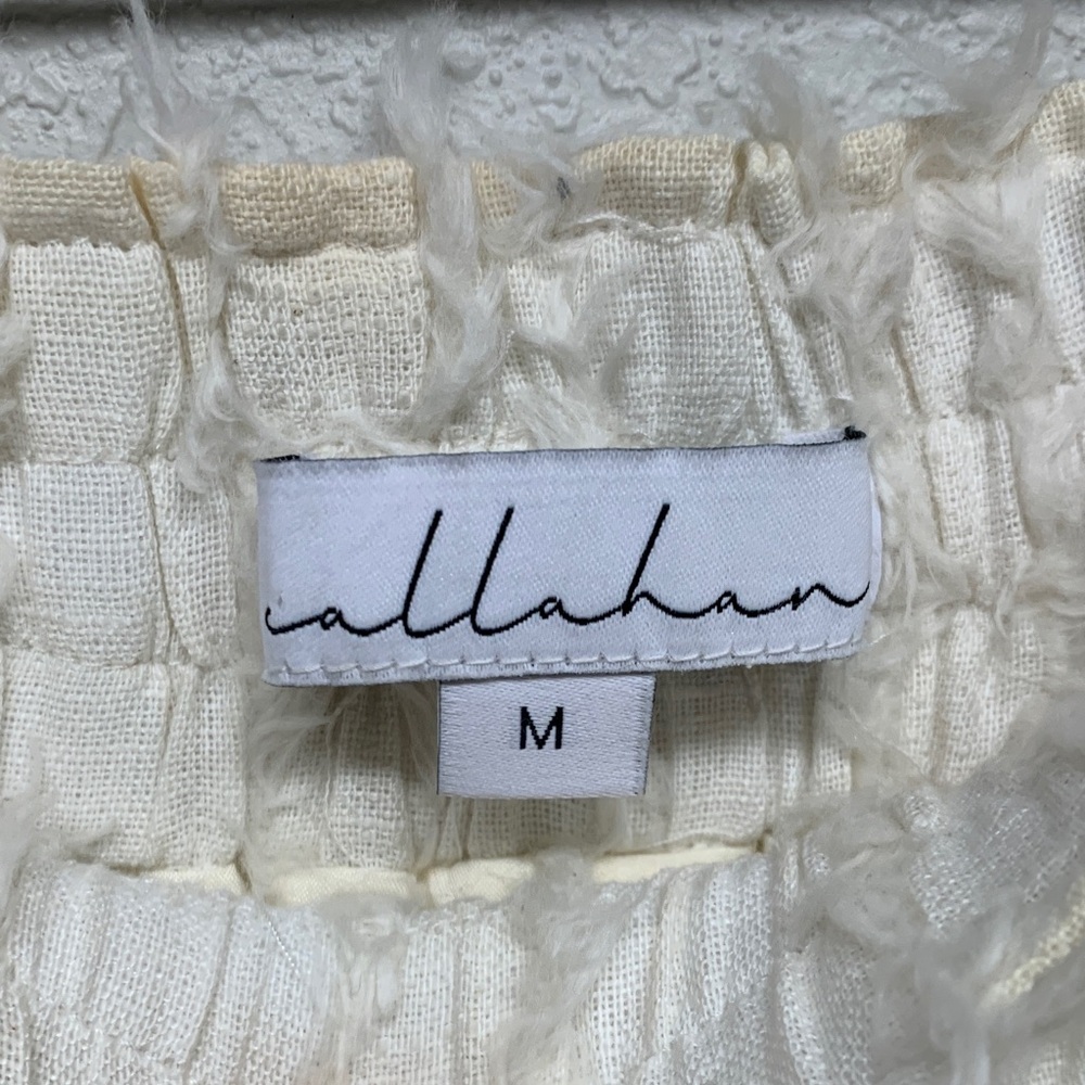 Callahan High Waist Cream Frayed Shorts - Picture 2 of 4